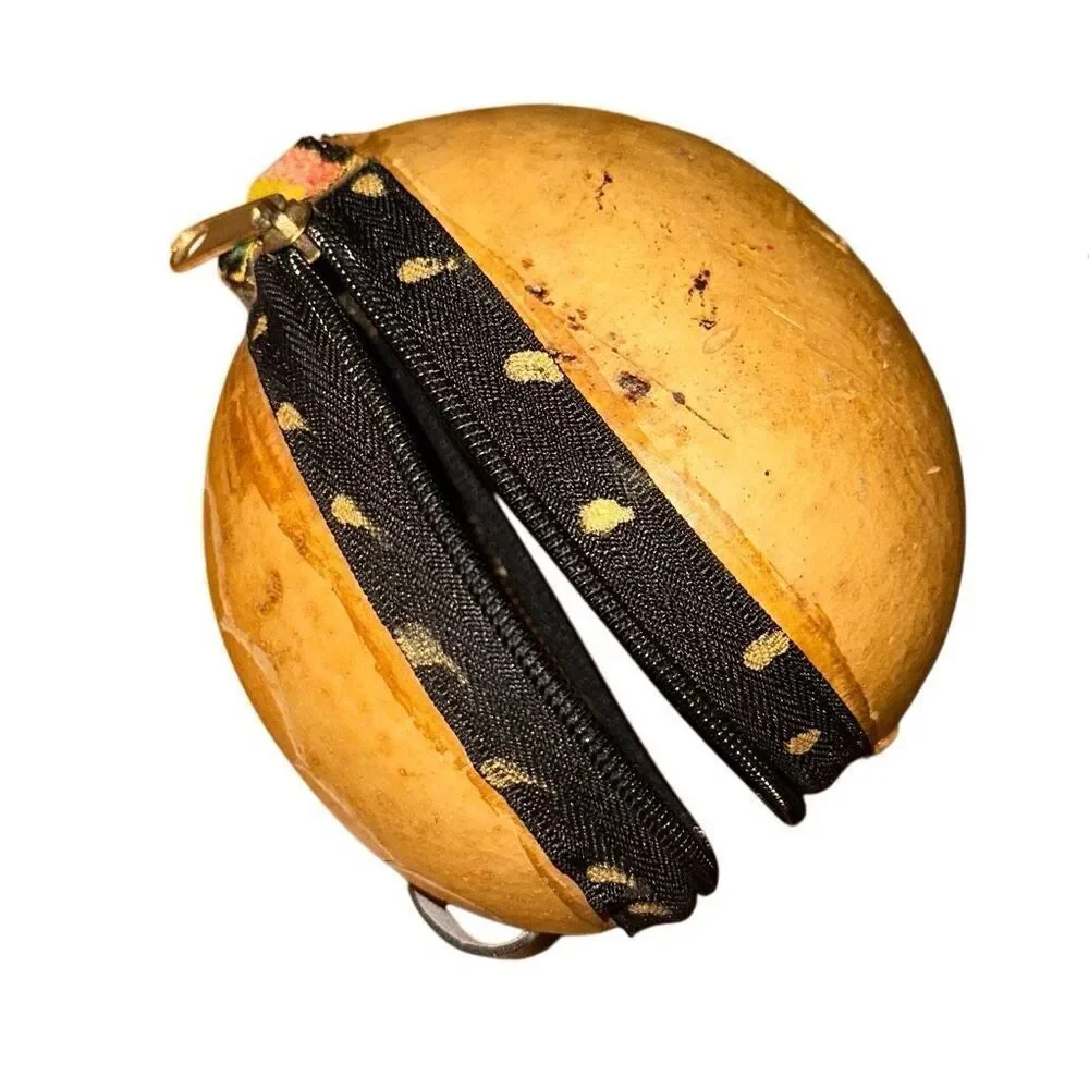 Authentic coconut zippered purse from Jamaica